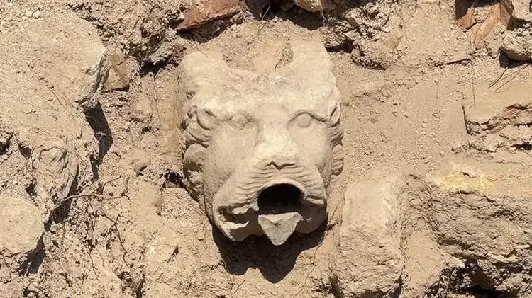 Lion-headed stone found at Bathonea points to late antique olive oil and wine production hub